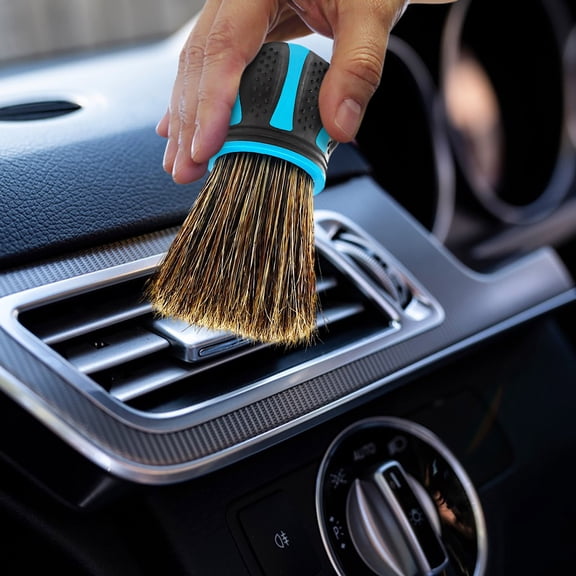 Cepillo de Limpieza para Coche, Cepillo de Cabeza Redonda para Cubo de Rueda, Cepillo de Detalle para Coche, Cepillo de Limpieza de Cabeza Redonda con Cerdas de Cerdo