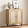 thumbnail image 3 of Qinaqin Ample Almacenamiento Rattan Entryway Sideboard Gabinete – Ajustable Shelves & Robusto Madera Legs Spacious cm de Alturaallway Living Sala Kitchen Console Moderno Accent Furniture Blanco, 3 of 8