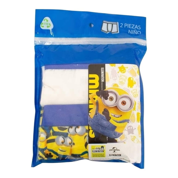 Bóxers Minions para Niño Estampado Multicolor Talla 4 2 Piezas