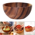 thumbnail image 3 of Ensaladera redonda de madera, utensilios de cocina para el hogar y restaurantes, ideal para mezclar arroz y fideos. El 16x7cm, 3 of 9
