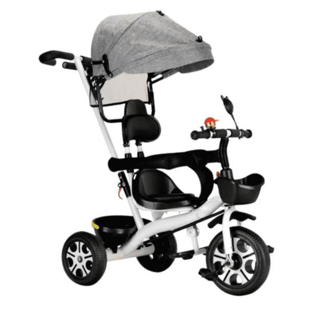 Carriola Triciclo Convertible Infantil Con Toldo Modelo Gris