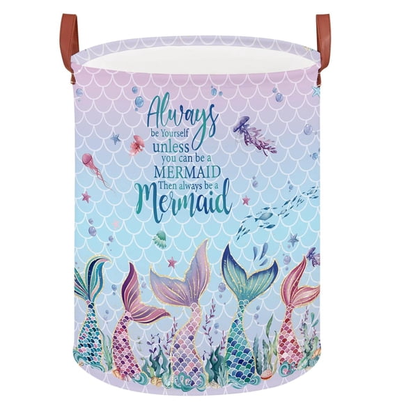 Cesta de lavandería para niños con diseño de sirena, cesta de lavandería para bebés y niñas, con dis