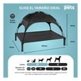 thumbnail image 3 of Cama Elevada para Perro con Malla Transpirable y Toldo, Catre de Mascotas Esquimal (Negro, 106x76x88 cm), 3 of 7