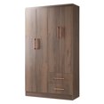 thumbnail image 2 of Ropero Closet Armario de Madera con Cajones, Entrepaños y 4 Puertas, Almacenamiento de Ropa marron, 2 of 8