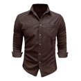 thumbnail image 4 of pstuiky Camisas suaves de manga larga para hombre, Cárdigan con capucha y manga larga para hombre, informal, de color liso, con bolsillos dobles y cremallera top de hombre l, 4 of 7