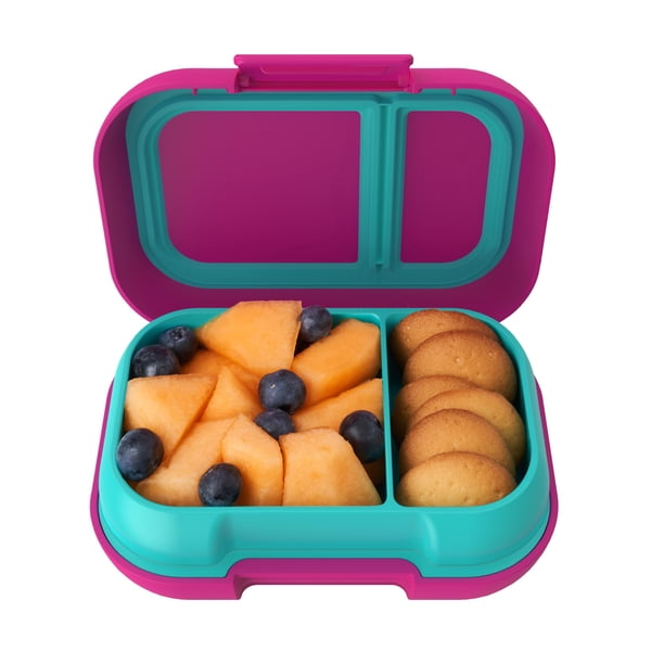 Bento Box Bentgo Kids Snack, 2 compartimentos, 350 ml, fucsia/verde azulado