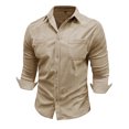 thumbnail image 4 of pstuiky Camisas casuales de manga larga para hombre, Cárdigan con capucha y manga larga para hombre, informal, de color liso, con bolsillos dobles y cremallera camisetas de hombre s, 4 of 7