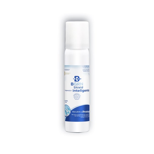 Aerosol BGrn Shield, protección antiviral en aerosol, 100ml. Permanece activo por más de 90 días.