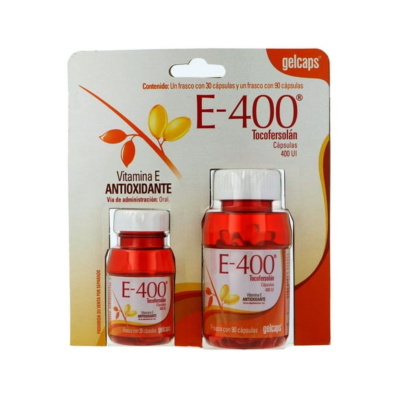 Vitamina E Gelcaps E-400 30 cápsulas + 90 cápsulas