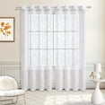 thumbnail image 1 of Cortinas semitransparentes para dormitorio y sala de estar | Cortinas con ojales | Panel de poliéster que filtra la luz | 99 x 198 cm | Cortinas blancas transparentes, 1 of 5