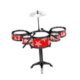 thumbnail image 2 of Batería para niños, juguete de percusión de simulación, educativo 5 pads de batería rojos, 2 of 7