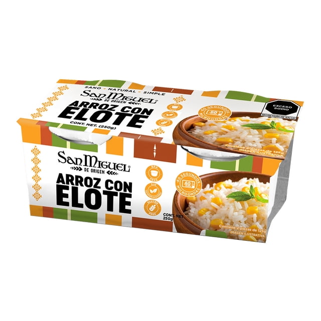 Arroz San Miguel con elote duo pack 250 g