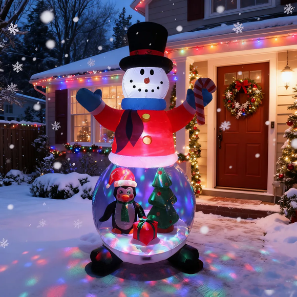 2.4m De Bola Inflable Con Forma De Muñeco De Nieve Led Xtellar multicolor
