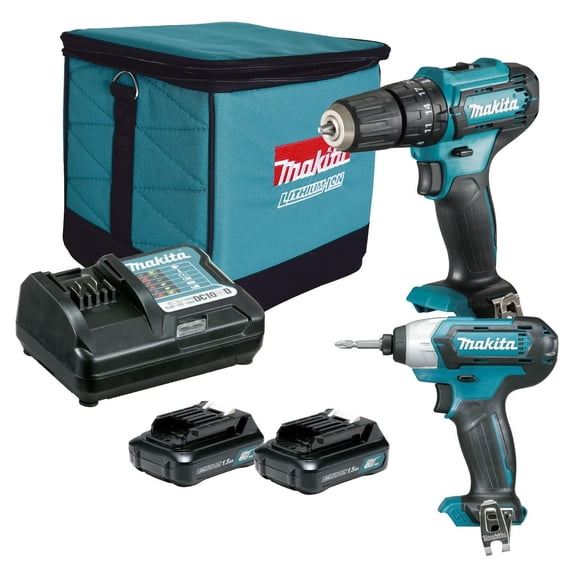 Kit Taladro Atornillador Rotomartillo Inalambrico Accesorios CLX228 Makita