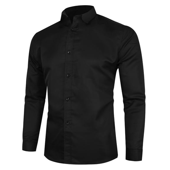 Camisa de vestir para hombre, camisa de manga larga de ajuste regular para hombre de negocios para la vida diaria