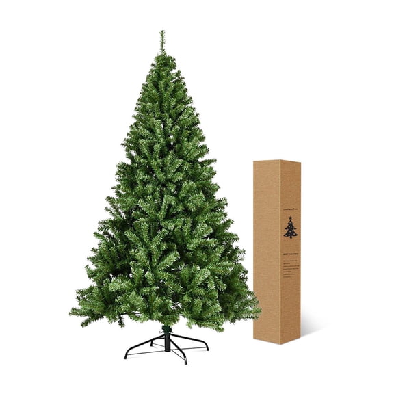 Arbol de Navidad Pino Artificial 2.10m Frondoso Follaje Verde de Lujo Completo Incluye Soporte Arbol de Navidad para Interior y Exterior 7 Pies de Altura