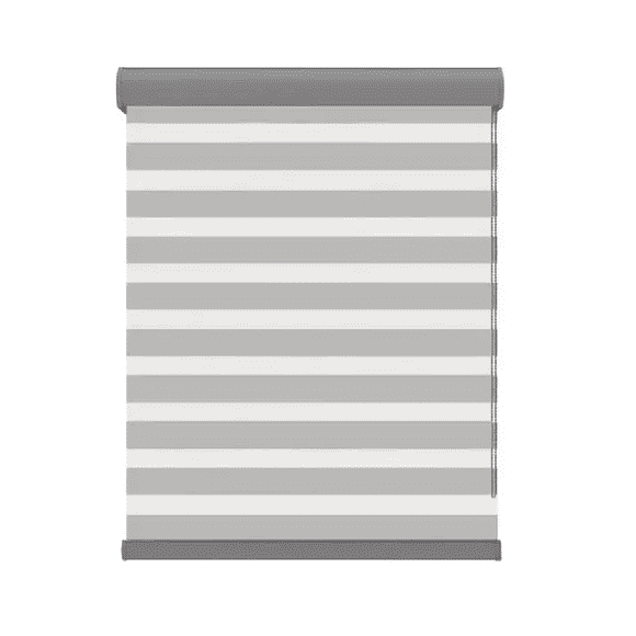 Persiana Doble Capa Con Diseño De Cebra Enrollable 100x200cm Gris con Blanco