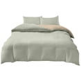 thumbnail image 2 of Juego de cama de 4 piezas para dormitorios | Poliéster suave lavado | Tamaños individual y matrimonial | Diseño reversible | Incluye funda nórdica, sábana ajustable y 2 fundas de almohada, 2 of 6