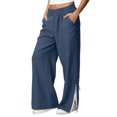 thumbnail image 3 of TaTaai olid Color Cotton Linen Women Casual Pants Wide Leg Breathable Machine Washable No Fading Lightweight Non See-through Daily Wear Full Length Trousers Gift, 3 of 8