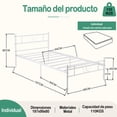 thumbnail image 4 of Cama Individual Blanca - 197x99cm Homemake Furniture, 4 of 6