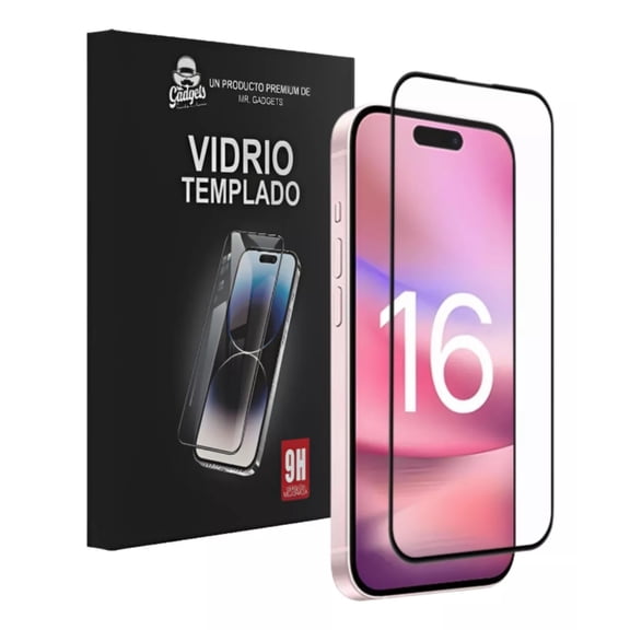 Mica Cristal Vidrio Templado 9D Premium MR. GADGETS para iPhone 16 Serie iPhone 16 Plus