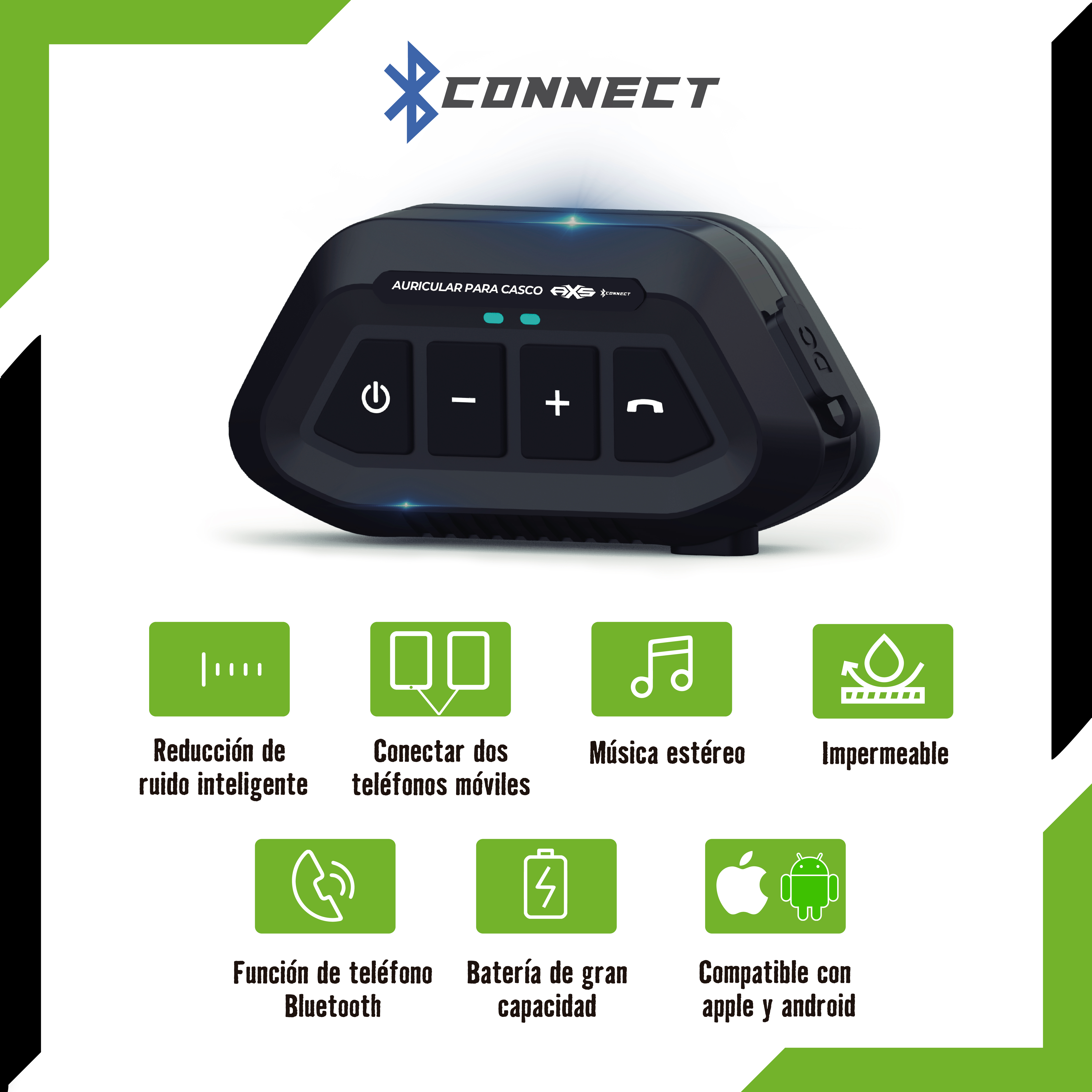 Auricular Bluetooth AXS con Conectividad y Cancelación de ruido