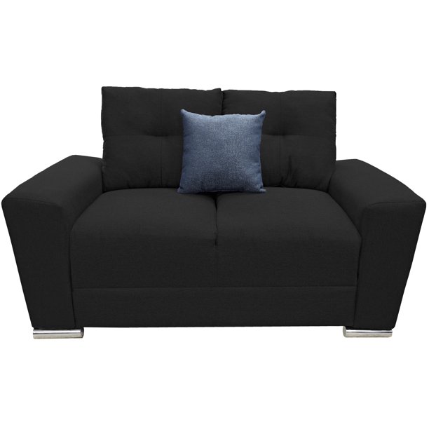 Love seat El Bazar Store Suecia Lino Negro 2 plazas Modular Moderno Sala Sofa