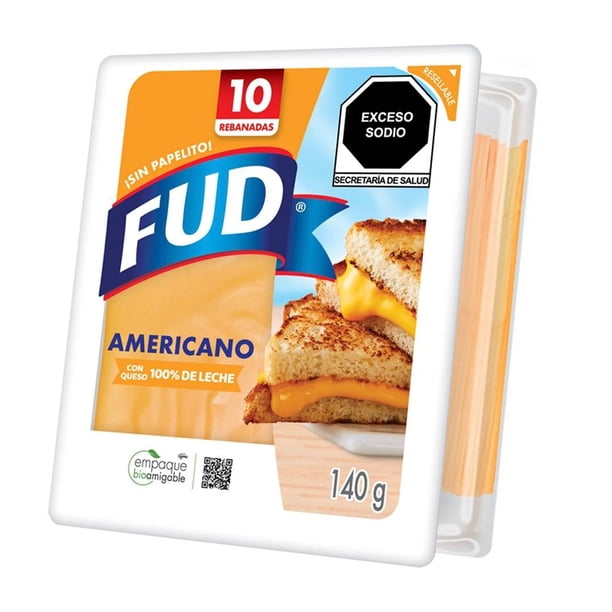 Imagen 4 de Queso americano FUD 46 fundido 10 rebanadas 140 g