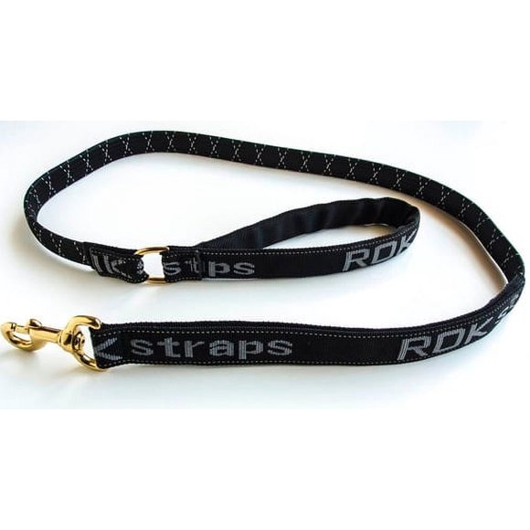 Correa Elastica Perro Rok Straps Gruesa Negra Reflejante