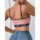 thumbnail image 2 of Sujetador De Lactancia Rosa Ribeteado Negro Con Estampado Love Y Corazones, 2 of 5
