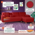thumbnail image 2 of Sala Modular Reversible Makora Duomo Con Memory Foam, Color Rojo, Lino Respaldo Reclinable De 3 posiciones., 2 of 9