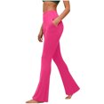 thumbnail image 1 of Amzcrzy Leggings Acampanados Mujer S-2XL - Yoga, Cintura Alta Sin Costura Delantera, Muy Elásticos Cómodos, Color Liso, Bolsillos Rosa, 1 of 6