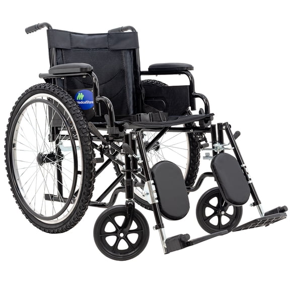 Medical Store Silla de Ruedas TODO TERRENO de Lujo Acero Resistente Con Eleva piernas Desmontables y Descansabrazos Abatibles