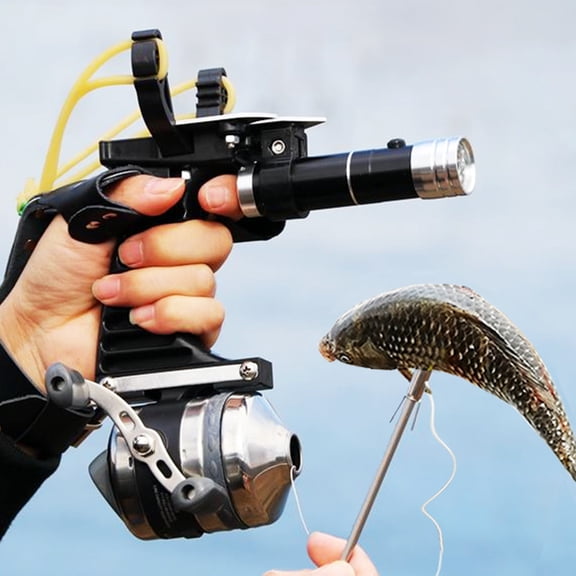Piaoyu Conjunto de cuerda de pesca para la caza al aire libre - cuerda versátil con carrete de acero inoxidable, dardos de pescado y placa de ranura de línea