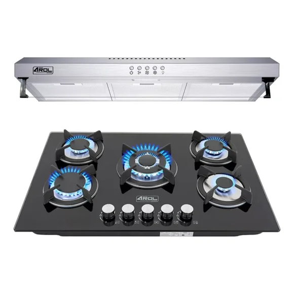 Combo Parrilla y Campana Slim 80 cm Negro AROL Acero/Negro CSL-80AI P-CN5Q77