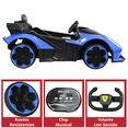thumbnail image 4 of Montable Eléctrico para Niños Deportivo Lambo Luces Sonido Control Remoto Bluetooth Batería 12v - Azul, 4 of 8