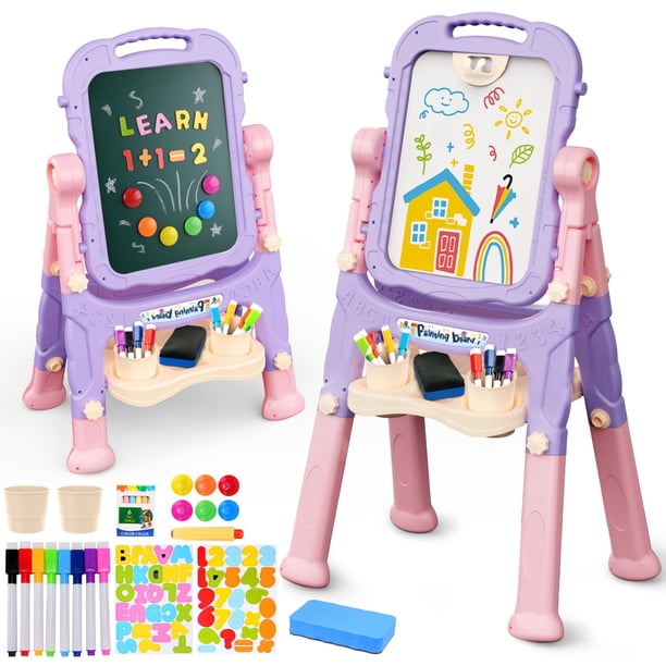 Art Easel AuntyFey, pizarra blanca y tiza de doble cara para niños