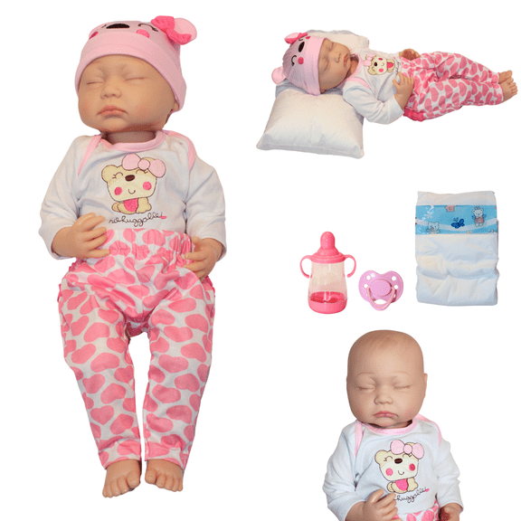 Muñeca Reborn Ana Sofi 55cm Bebé Muy Detallada Look de Princesa y Kit Esencial