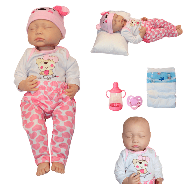 Muñeca Reborn Ana Sofi 55cm Bebé Muy Detallada Look de Princesa y Kit Esencial