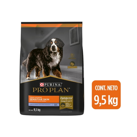 Alimento seco para perro Purina Pro Plan Adulto todas las razas Piel Sensible Cordero 9.5k