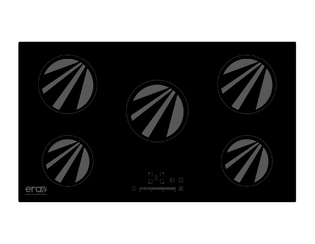 Parrilla De Inducción Magnética 5 Quemadores 90cm 110 V Era Energia Renovable De America LIRA-5-90