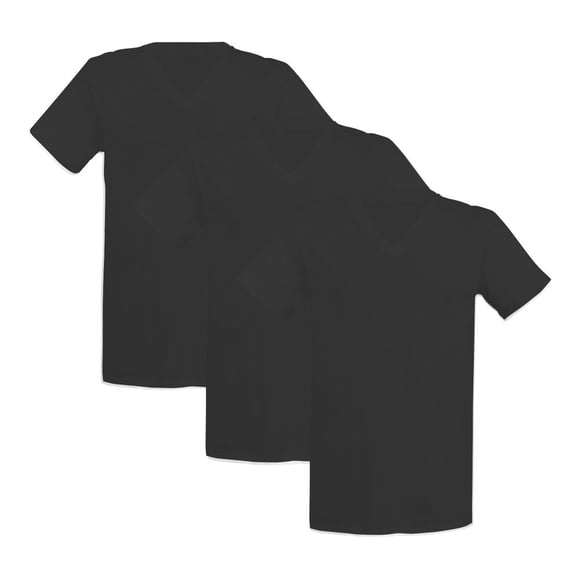 Playera Hanes Red Label para Hombre, 3 Piezas Negro Talla G
