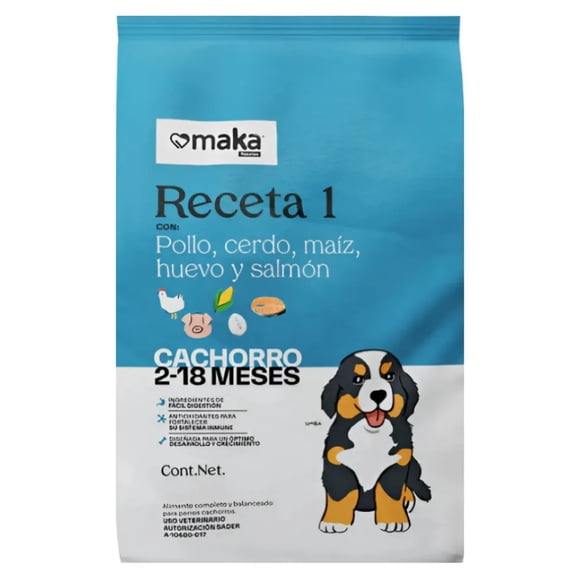 Alimento Para Perro Maka Receta 1 Cachorro De 16 Kg
