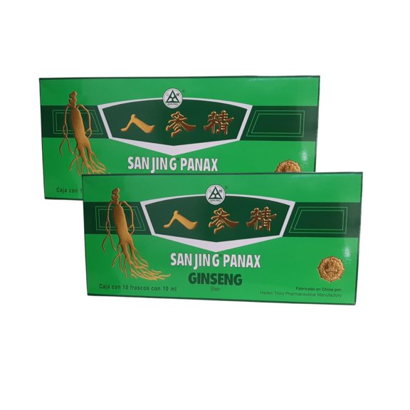 Ginseng Sanjing Panax Elixir 10 ampolletas Paquete de 2