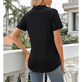 thumbnail image 4 of Camisas de Mujer con Cuello de Solapa, Cuello en V, Blusa de Corta, Blusa Informal Elegante. Negro S, 4 of 9