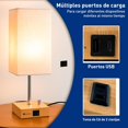 thumbnail image 3 of Lampara de Buro, Lámpara de Noche con Puerto USB+C, Salida CA, Incluye Bombilla, Regulador de Intesidad, Uso de Computadora, Lectura (Madera, 1 pieza), 3 of 6