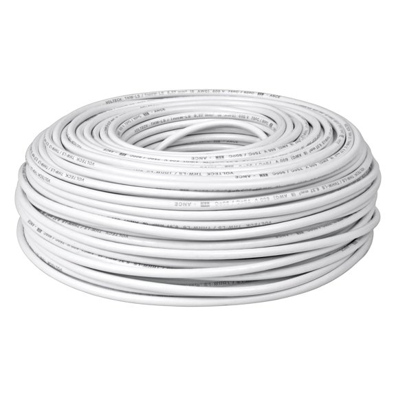 Rollo de 100 metros de cable THW CCA 14 AWG blanco TRUPER CCA-14B