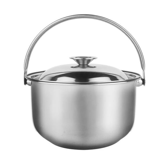 Olla para estofado doméstico con tapa, olla de cocina de acero inoxidable, utensilio de cocina