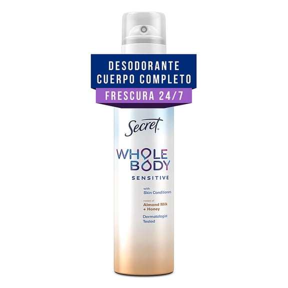 Spray desodorante Secret Cuerpo completo Leche de Almendras + Miel 99 g