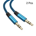 thumbnail image 3 of Cable Auxiliar 3,5mm Unique Bargains Macho a Macho Nylon Trenzado 3 Pies Azul Paquete de 2, 3 of 6